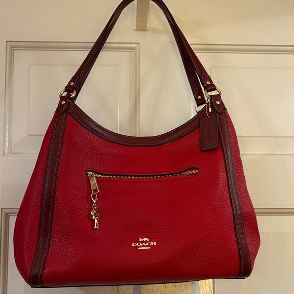 Coach Cherry Red Leather Hobo Bag - Picture 1 of 7